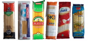 Empaquetadora de pesaje de fideos espaguetis de pasta automática con una pesadora