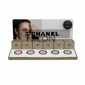 2-Tiered Golden Cosmetic Makeup Counter Display Units Rau Chanel