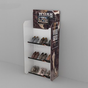 3-Tiers Mwambo White Acrylic Shoe Storage Rack Yokhala Ndi Screen ya LCD