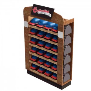 4-Layers Movable Colorful Customized Baseball Hat Floor Display Rack