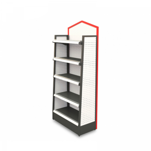Adjustable 5-Layers Supermarket Shelves Pegboard Metal Gondola Shelf