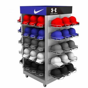 Support d'affichage multiple de chapeau en métal athlétique en gros pour le magasin de détail