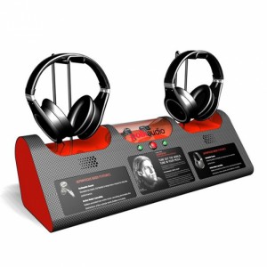 Atrakcyjny akrylowy stojak na słuchawki Dongguan do sprzedaży detalicznej na blacie