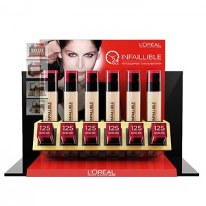 ဆွဲဆောင်မှုရှိသော Counter Acrylic Makeup Lipstick Display Stand
