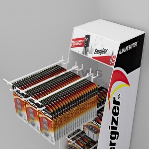 Útil estante de exhibición de batería Energizer de mesa con 7 ganchos