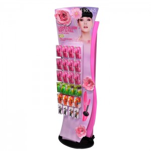 Magagandang Customized Pink Floor Acrylic Eyelash Grower Retail Display Rack