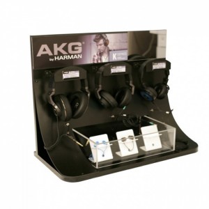 Black Acryl Countertop Retail Auto Audio Cable Store Display Armature