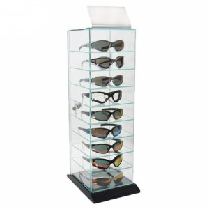 Cattura l'attenzione Vetrina per occhiali da sole rotanti in acrilico da banco