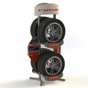 نمایشگاه لوازم یدکی خودرو رینگ چرخ سنگین و قفسه نمایش تایر