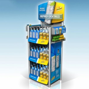 다채로운 금속 파란색 광고 에너지 청량 음료 진열대