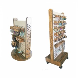 Commercial 2-way Hook Rotating Counter Retail Wooden Slatwall Display