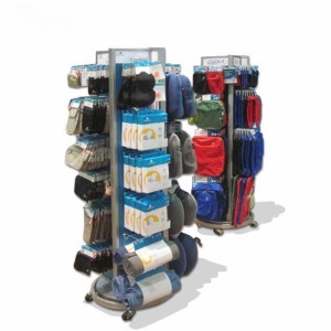 Commercial Metal Gray Floor Business Bag Pegboard Display Rack