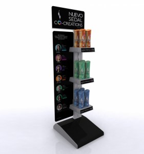 Cosmetic Marketing Display Fixture Free Standing Shampoo Display Stands Racks