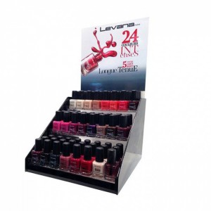 Creëer een merk cosmetische winkel Commercieel tafelblad 3-laags helder acryl nagellak displayplank