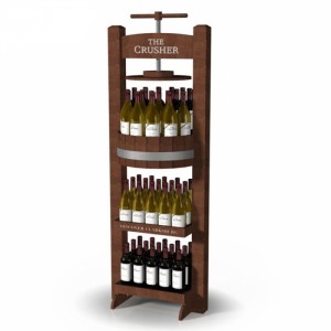 Creative Brown Wood Customized Liquor Bottle Display Shelf