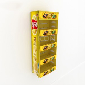 Prilagođeni 4-slojni dizajn stalka za izlaganje hrane od žutog metala za prodaju