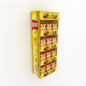 Custom 4-Tiers Yellow Metal Food Display Rack Дизайн сатуу үчүн