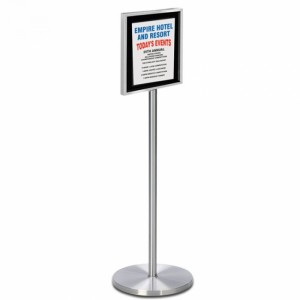 Персонализирана свободностояща основа от неръждаема стомана, преносима стойка за табела за дисплей с информация за хотел
