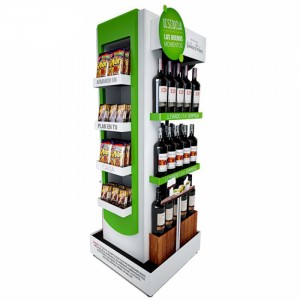 Oanpaste Logo Free Standing Beverage Shop Retail Liquor Pos Display Racks