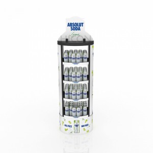 Customized White 4-Tiers Metal Creative Soft Drink Displays Rack