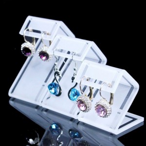 Présentoir élégant pour boucles d'oreilles et bijoux en acrylique blanc, présentoir pour pendentifs en acrylique