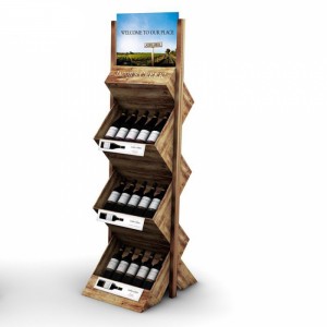 Mode brunt trägolv Teak trä vinaffär displayställ