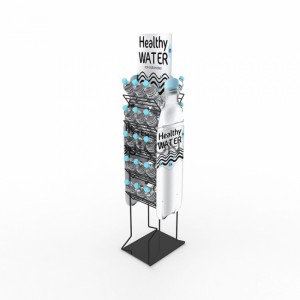 Поставка за бутилки с вода по поръчка от черна метална тел