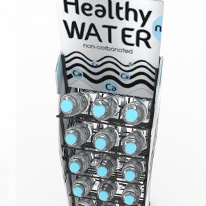 Floor Custom Black Metal Wire Water Bottle Display Rack