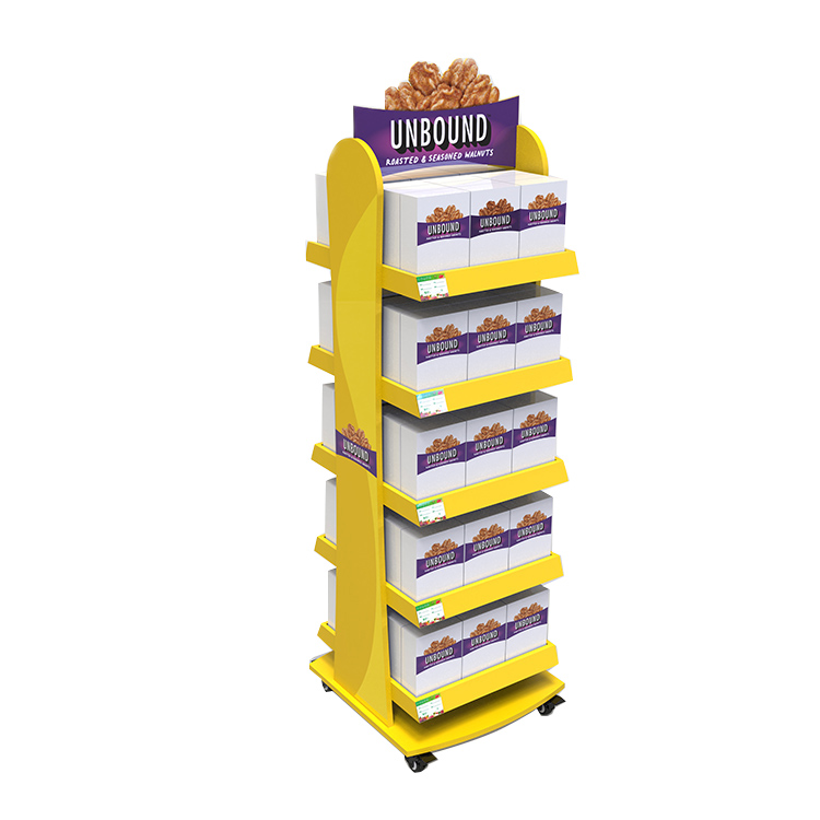 Snack Food Retail Merchandising Movable 4-tiered Nuts Display Stand Featured Image