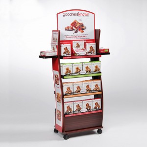 Voedselwinkel Droge noten Fruit Display-eenheden Houten displayrek Verplaatsbaar