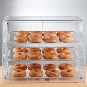Conception libre comptoir de magasin d'alimentation affichage de pain en acrylique transparent vitrine de gâteau de boulangerie au détail