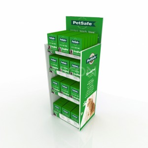 Expositor independent de 4 nivells de metall verd personalitzat per botiga d'animals
