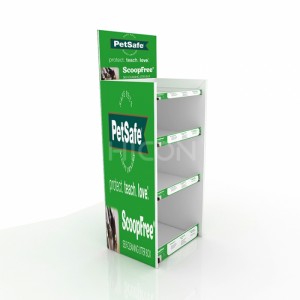 Expositor independent de 4 nivells de metall verd personalitzat per botiga d'animals