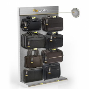 Functional Yellow Metal Big Movable School Handbag Display Stand