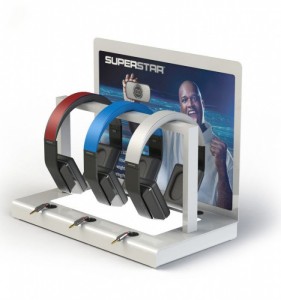 Pezani Kusamala Kwambiri Kuwala kwa Acrylic 3-Set Headphone Display Stand