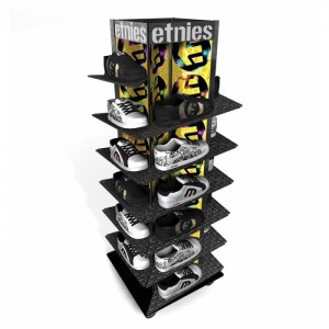 In-Store Marketing Metal Floor Retail Sports Shoes Display Rack Stand