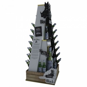 Giá trưng bày tháp thủy tinh rượu vang tùy chỉnh 3 mặt sáng tạo