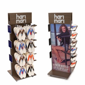 Innovative Shoes Display Fixture Modern Wooden Shoe Display Floor Stand