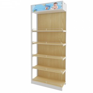 ជាន់ធំ 4-ក្រុម Brown Wood Store Shelves សម្រាប់លក់