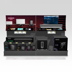 Qata Mezin reş Metal Custom Audio Store Merchandise Rack Display