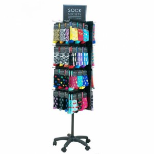 Lovely Movable Metal Grey Store Promotion Pop Socks Display Rack