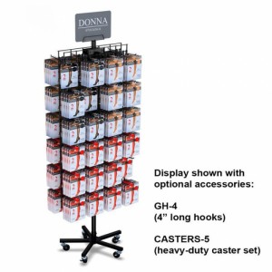 Dejlig Movable Metal Grey Store Promotion Pop Sokker Display Rack