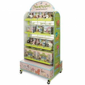 Lovely Moveable Customized Green Metal Floor Toys Display Stand