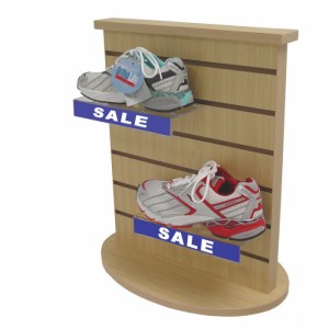 Merchandising Wood Acrylic Display For Shoes, Retail Shop Display Relfes