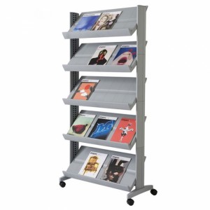 Suport de presentació de llibrets de CD de llibres personalitzats de metall gris mòbil de 5 capes