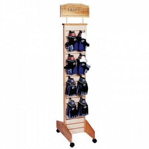 Natural Movable Customized Brown Wood Pop Top Gloves Display Stand