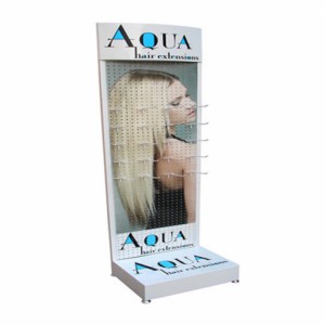 ហាង Visual Hair Product Shop Custom Metal Wig Hair Extension Show Rack Stand