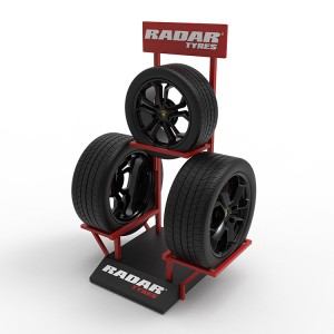 Dyqani i automjeteve Raftet e ekranit të rrotave me rrota të personalizuara me 3 goma Për dysheme
