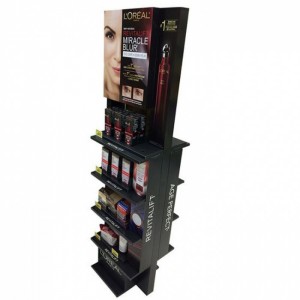 Rotatable 5-Layer Black Kosmetik cahya Tampilan Stand For Sale