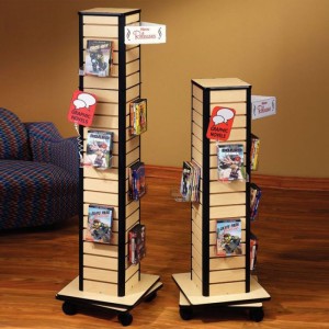 Rotatable Movable Wood Kids Comic Book Display Stand